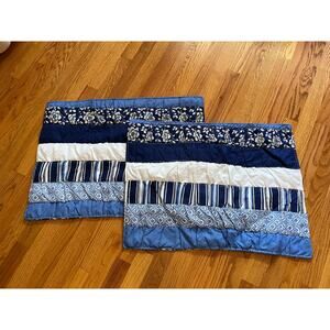 Set of 2 floral/striped pillow shams 26x20 New No Tags‎ Laura Ashley style